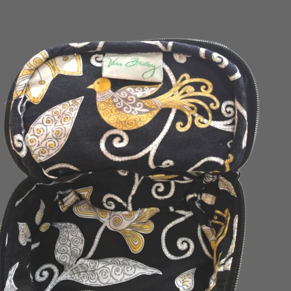 Vera Bradley Retired Yellow‎ Bird Pattern Tote With Bonus Travel Jewelry …